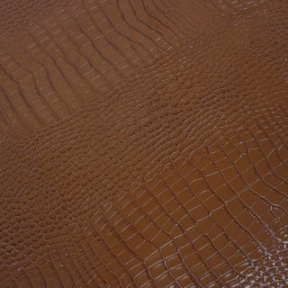 EMBOSSED ALLIGATOR COWHIDE DARK COGNAC