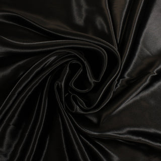 BLACK GLOSSY CHARMEUSE