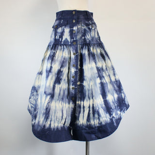 BLEACH-DYED DENIM SKIRT