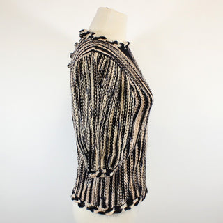 BLACK AND TAN KNIT SWEATER