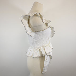 WHITE RUFFLE TOP