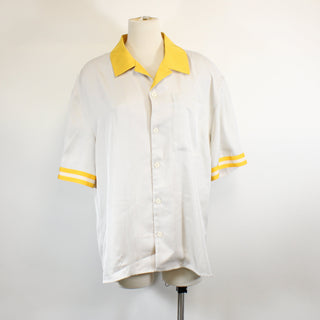 WHITE AND YELLOW BUTTON UP