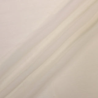 three diagonal lines of ivory colored crinkle chiffon fabric, showing the soft drape and transparent hand