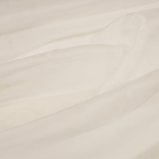 close-up of ivory organza fabric, demonstrating its weave and drape