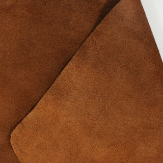 close-up of a double-sided cowhide suede in maple-brown color