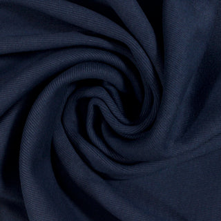 swirl of dark ocean blue colored knit jersey fabric