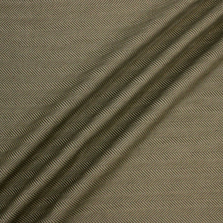 ruffle of olive and khaki herringbone suiting fabric, showing the subtle drape