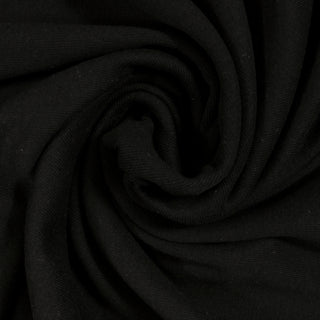 swirl of black rib-knit jersey fabric