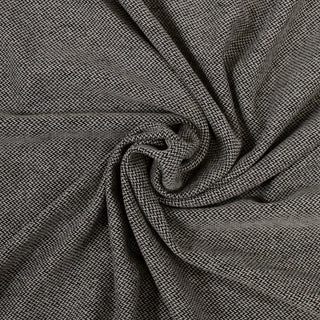 swirl of black and white mini-herringbone suiting fabric