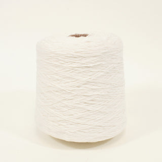 medium cone of pearl white colored ladder yarn