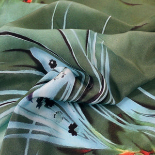close-up of an abstract crepe de chine fabric
