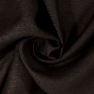 stiff swirl of a dark brown canvas fabric