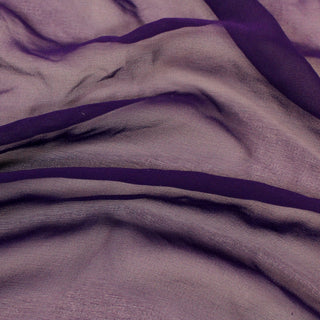 close-up of a royal purple colored silk chiffon fabric