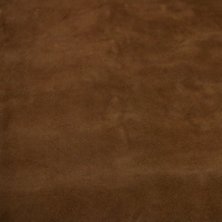 face of deep russet colored suede cowhide piece