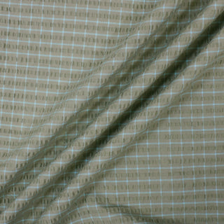 PISTACHIO AND TURQUOISE CHECKERED SEERSUCKER