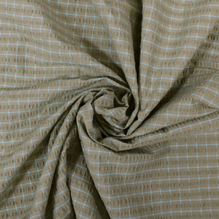 PISTACHIO AND TURQUOISE CHECKERED SEERSUCKER