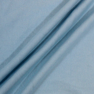 three diagonal lines arranged on a sky blue colored rib knit jersey fabric