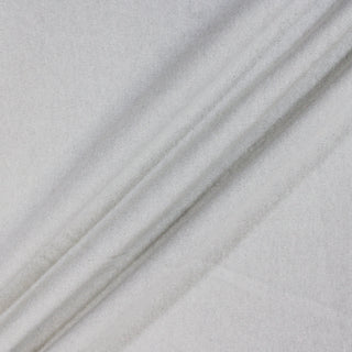 three diagonal lines arranged with white sweatshirt fleece-backed jersey fabric with silver sparkle filaments throughout