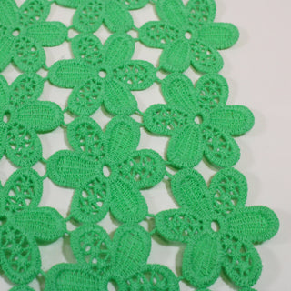 edge of spring green flower lace fabric