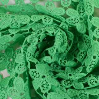 swirl of spring green flower lace fabric 