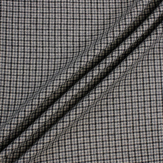 ripple of stone grey houndstooth wool fabric