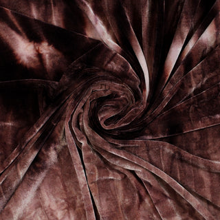 swirl of fig colored tie-dye velour fabric
