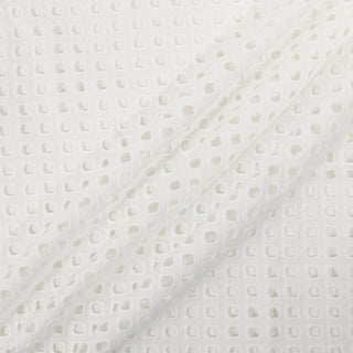 4 YARDS WHITE COTTON GRID EYELET