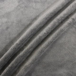 ripple of fabric to show hand a drape: fuzzy grey colored short-pile faux fur
