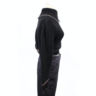 BLACK ASYMMETRICAL SWEATER