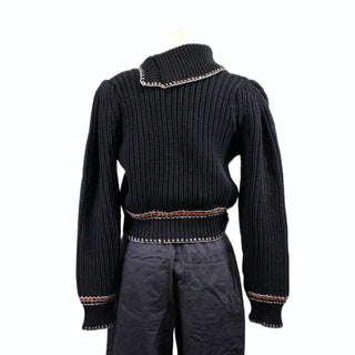 BLACK ASYMMETRICAL SWEATER