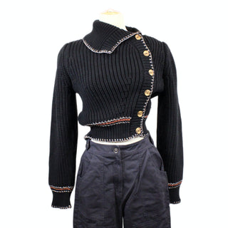 BLACK ASYMMETRICAL SWEATER