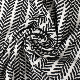 BLACK AND WHITE HERRINGBONE UPHOLSTERY