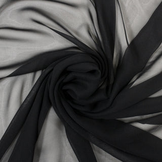 swirl of a black silk chiffon fabric