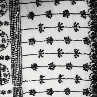 3.5 YARDS BLACK SEQUIN BEADED MESH