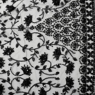 3.5 YARDS BLACK SEQUIN BEADED MESH