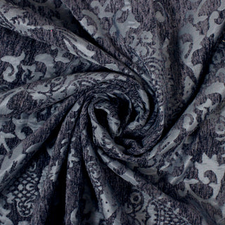 BLUE DAMASK VELVETEEN