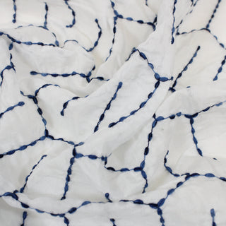 LIGHTWEIGHT GEOMETRIC EMBROIDERED PLAINWEAVE