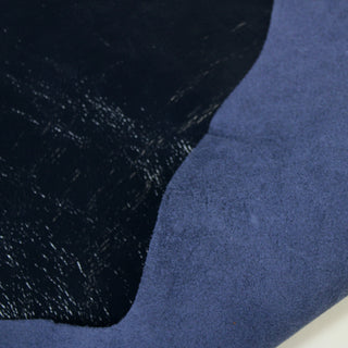BLUE GLOSSY COWHIDE