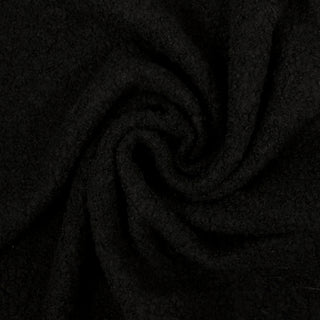 BLACK BOUCLE BOILED WOOL