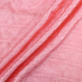 4.25 YARDS PINK FLORAL VISCOSE-SILK JACQUARD