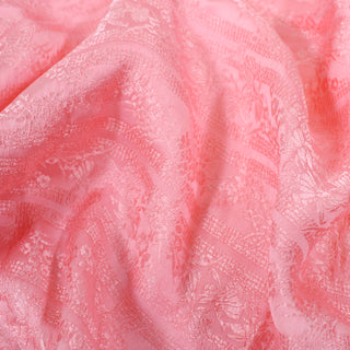4.25 YARDS PINK FLORAL VISCOSE-SILK JACQUARD