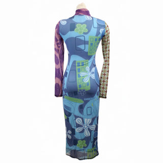 ITALY PRINT MESH DRESS