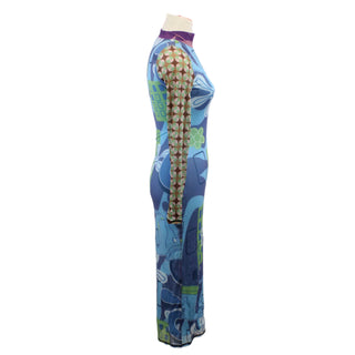 ITALY PRINT MESH DRESS