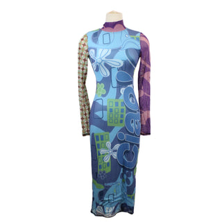 ITALY PRINT MESH DRESS