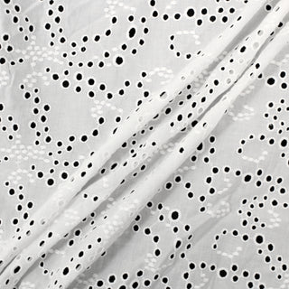 3 YARDS WHITE COTTON DOTTY EYELET
