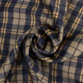 DOUBLE-SIDED BRUSHED PLAID WOOL COATING