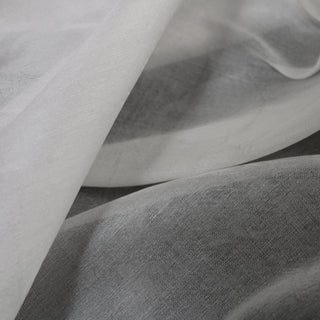 close-up of an ivory silk organza fabric