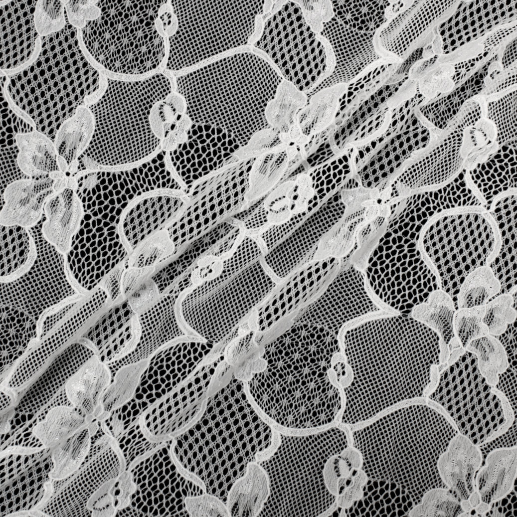 WHITE FLORAL STRETCH LACE