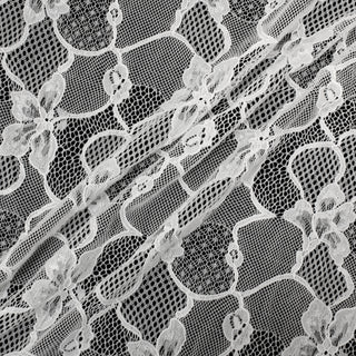 1 YARD WHITE FLORAL STRETCH LACE