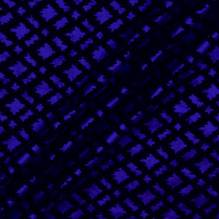 Three lines draped of a gothic flocked fabric.